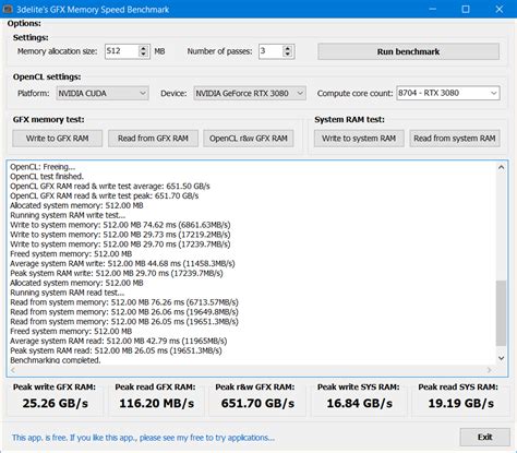 Free GFX Memory Speed